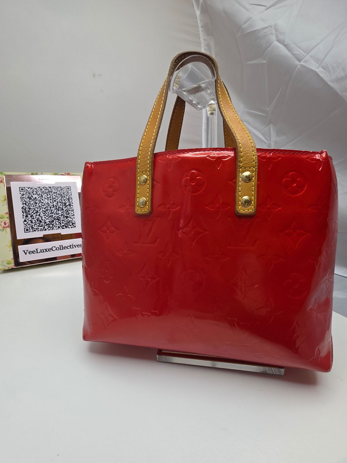 Louis Vuitton Monogram Red Vernis Read Me Tote Leather Bag PM