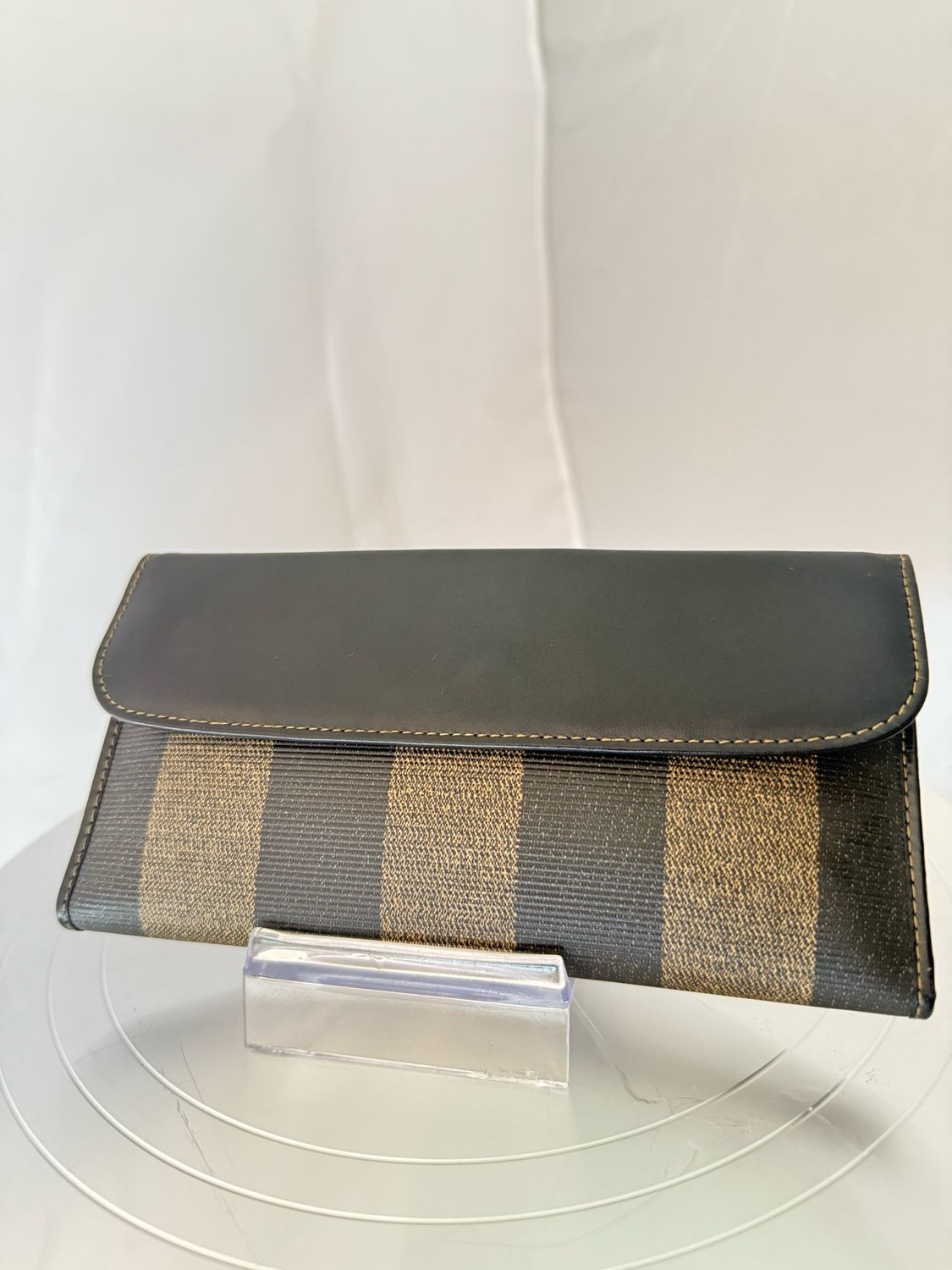 Fendi Brown Canvas and Leather long  Wallet