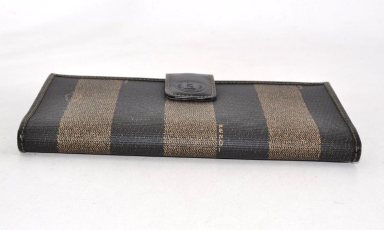 Fendi Brown Canvas and Leather long  Wallet