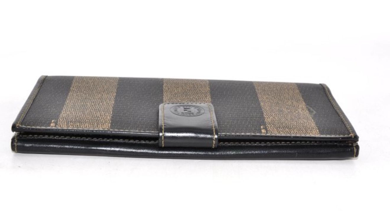 Fendi Brown Canvas and Leather long  Wallet