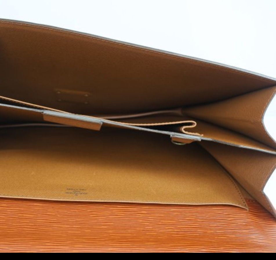 Louis Vuitton Cognac brown Epi Leather Serviette Conseiller  business