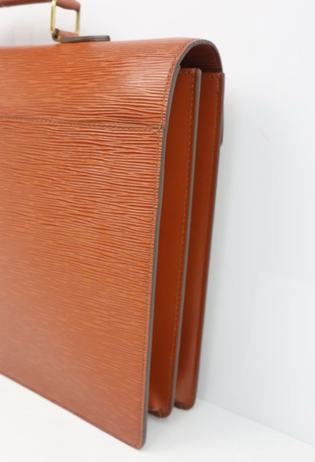 Louis Vuitton Cognac brown Epi Leather Serviette Conseiller  business