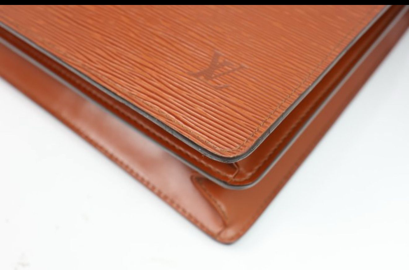 Louis Vuitton Cognac brown Epi Leather Serviette Conseiller  business