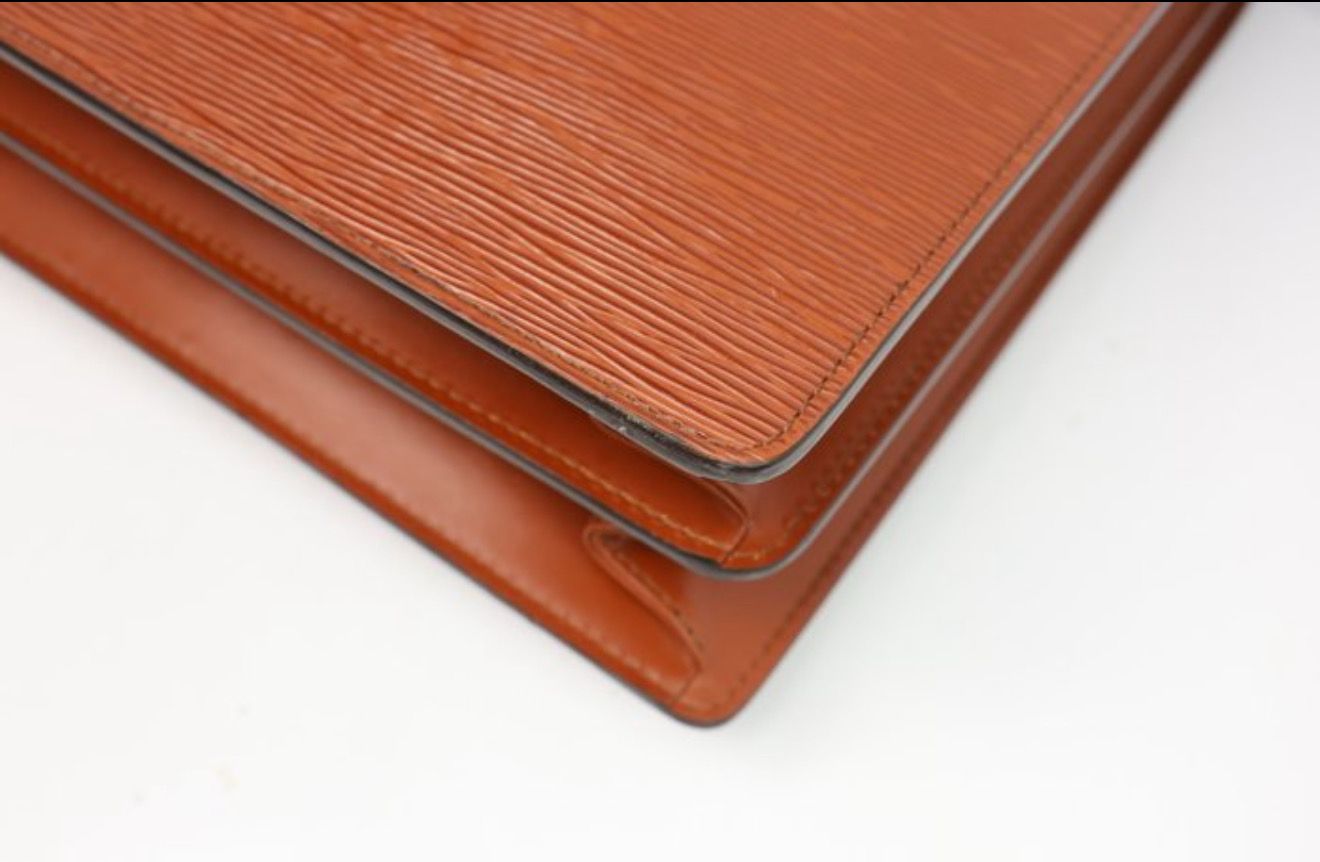 Louis Vuitton Cognac brown Epi Leather Serviette Conseiller  business