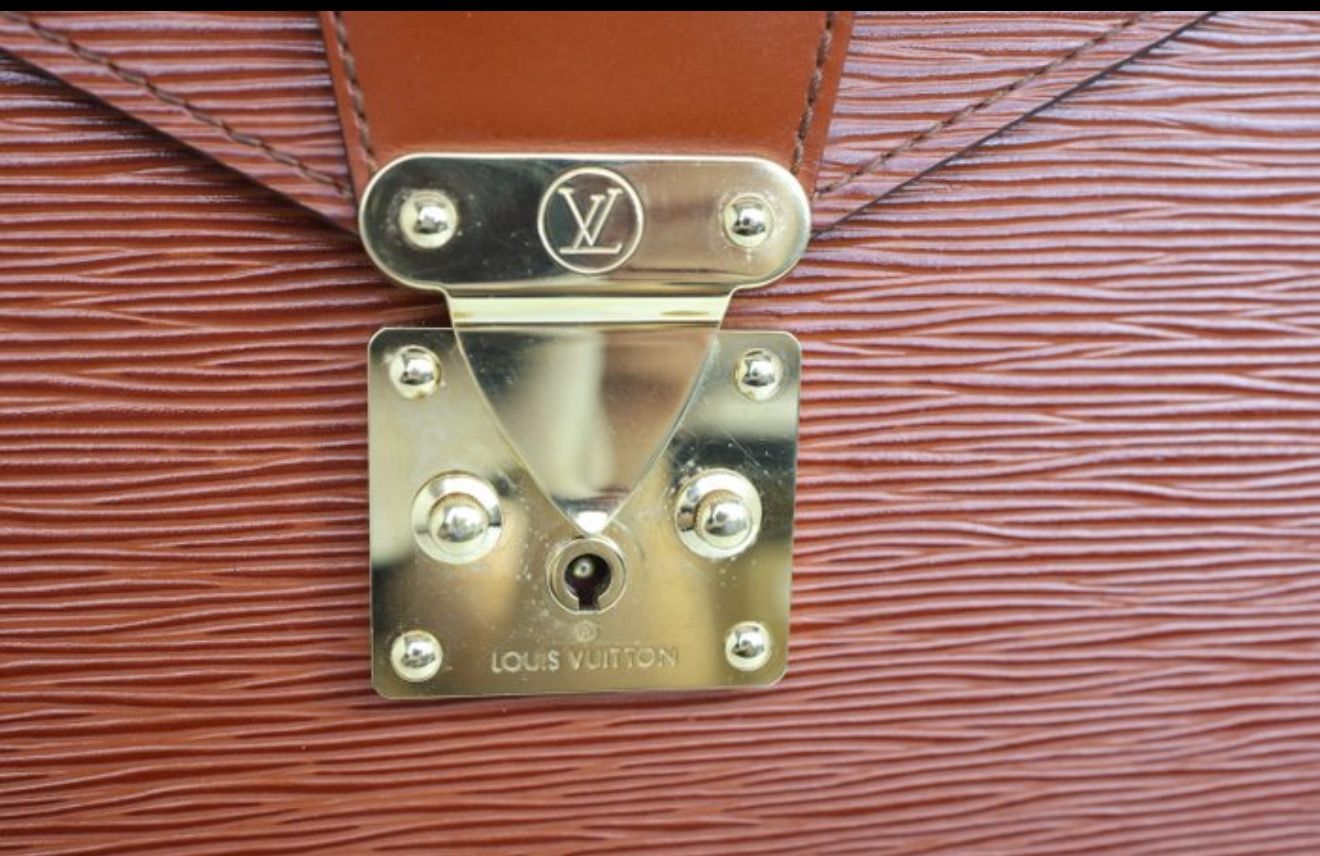 Louis Vuitton Cognac brown Epi Leather Serviette Conseiller  business