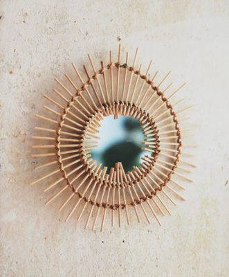 Fancy sunburst wall mirror