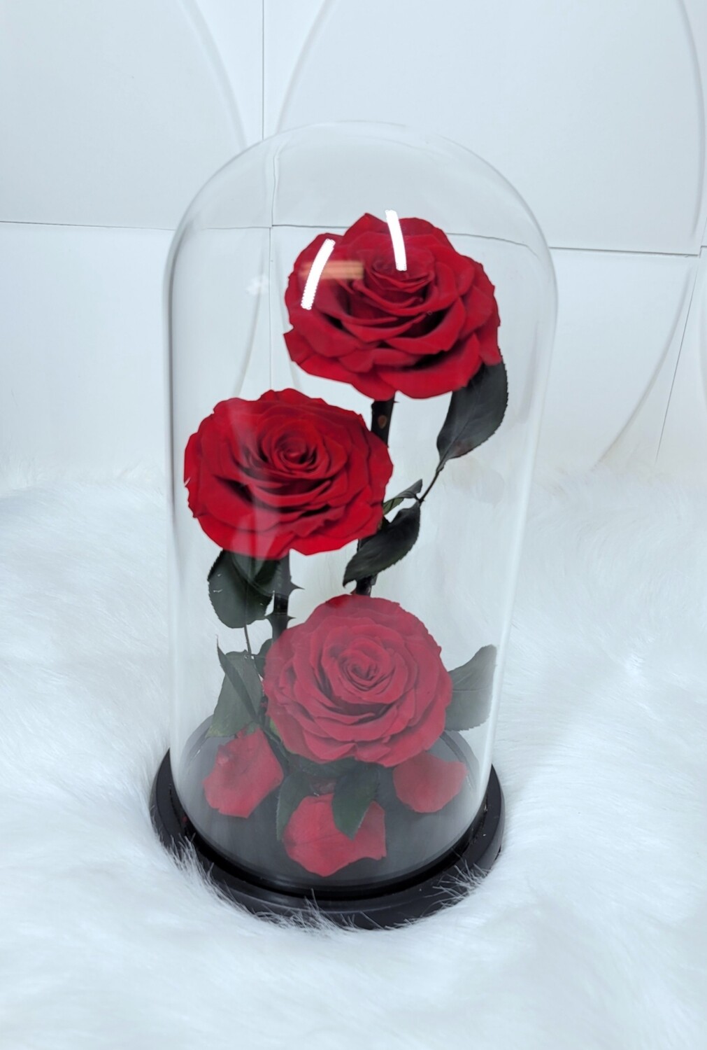 RED ROSE 3 CRISTAL DOME