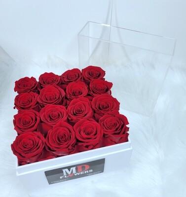 RED ROSES ACRYLIC BOX 16