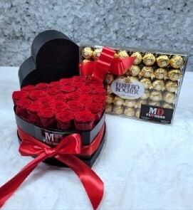 HEART ROSES AND CHOCOLATES