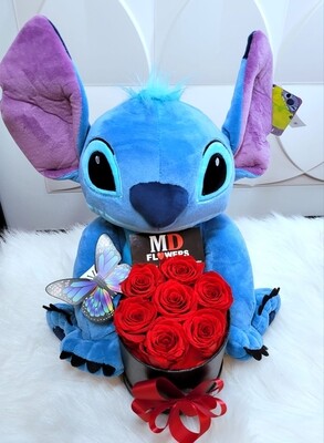 Stitch with red roses box