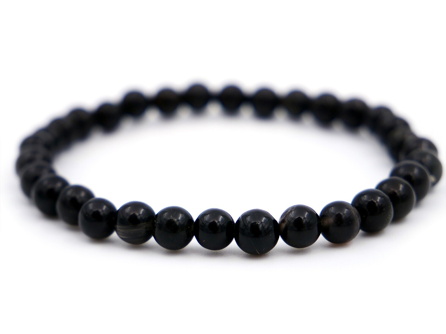 Bracelet en larme d&#39;Apache (obsidienne fumée) - 6mm