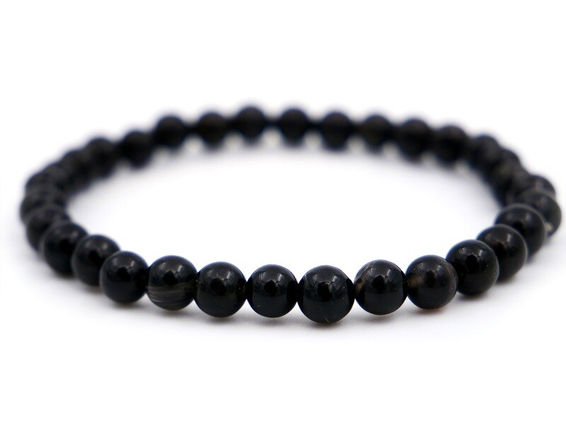 Apache Tear (Smoky Obsidian) Bracelet - 6mm