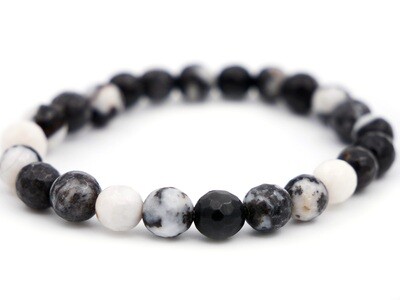 Zebra Marble (Zebra Jasper) Bracelet - 8mm faceted