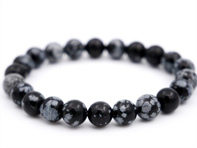 Snowflake Obsidian Bracelet - 8mm