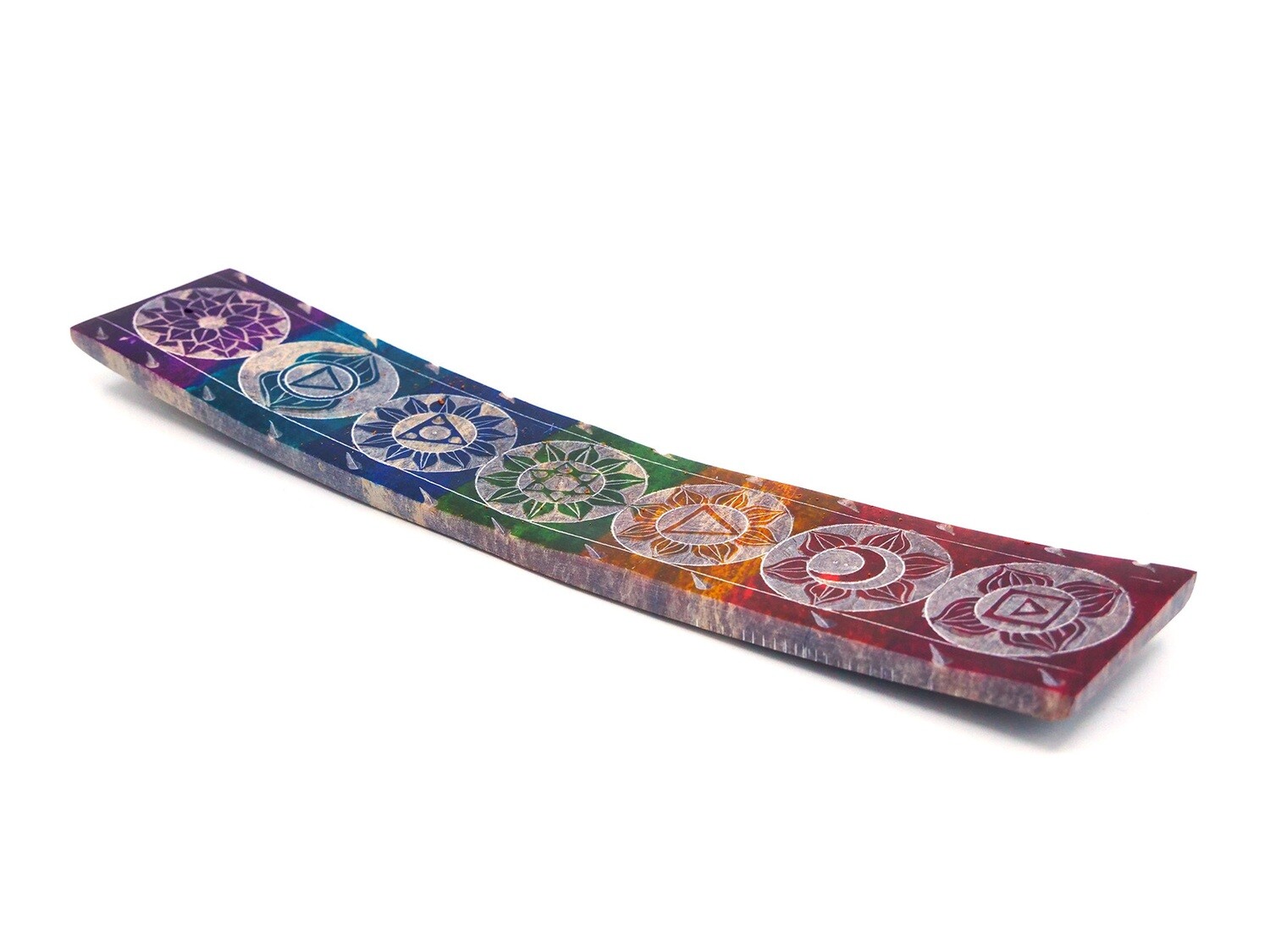 Soapstone incense holder - 7 Chakras