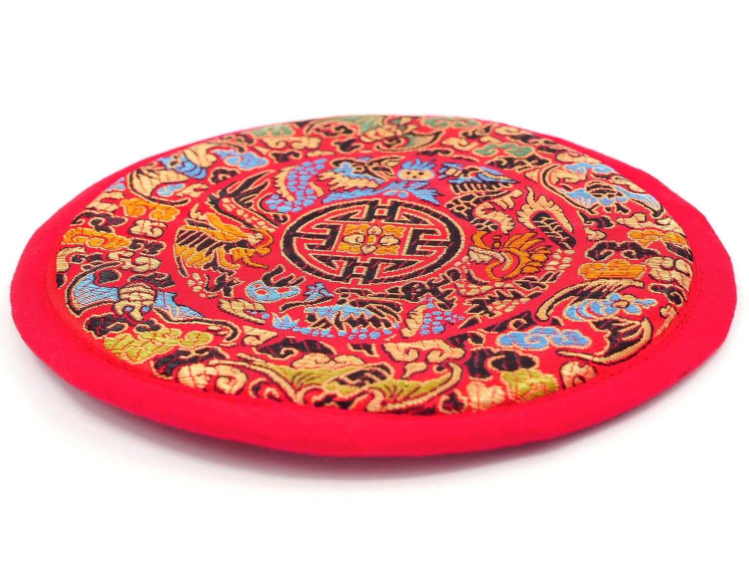 Singing bowl cushion 15cm red