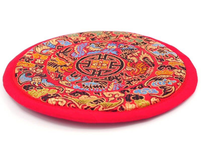 Singing bowl cushion 15cm red