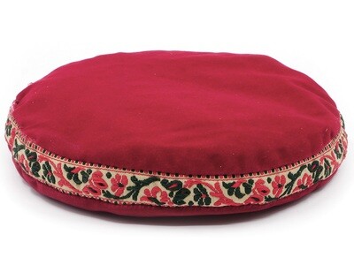 Singing bowl cushion 17 cm red