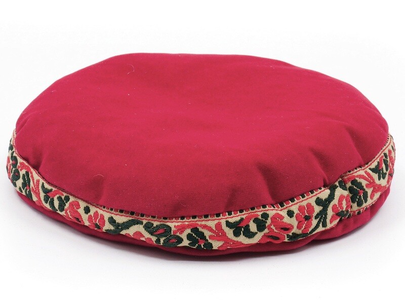 Singing bowl cushion 14 cm red