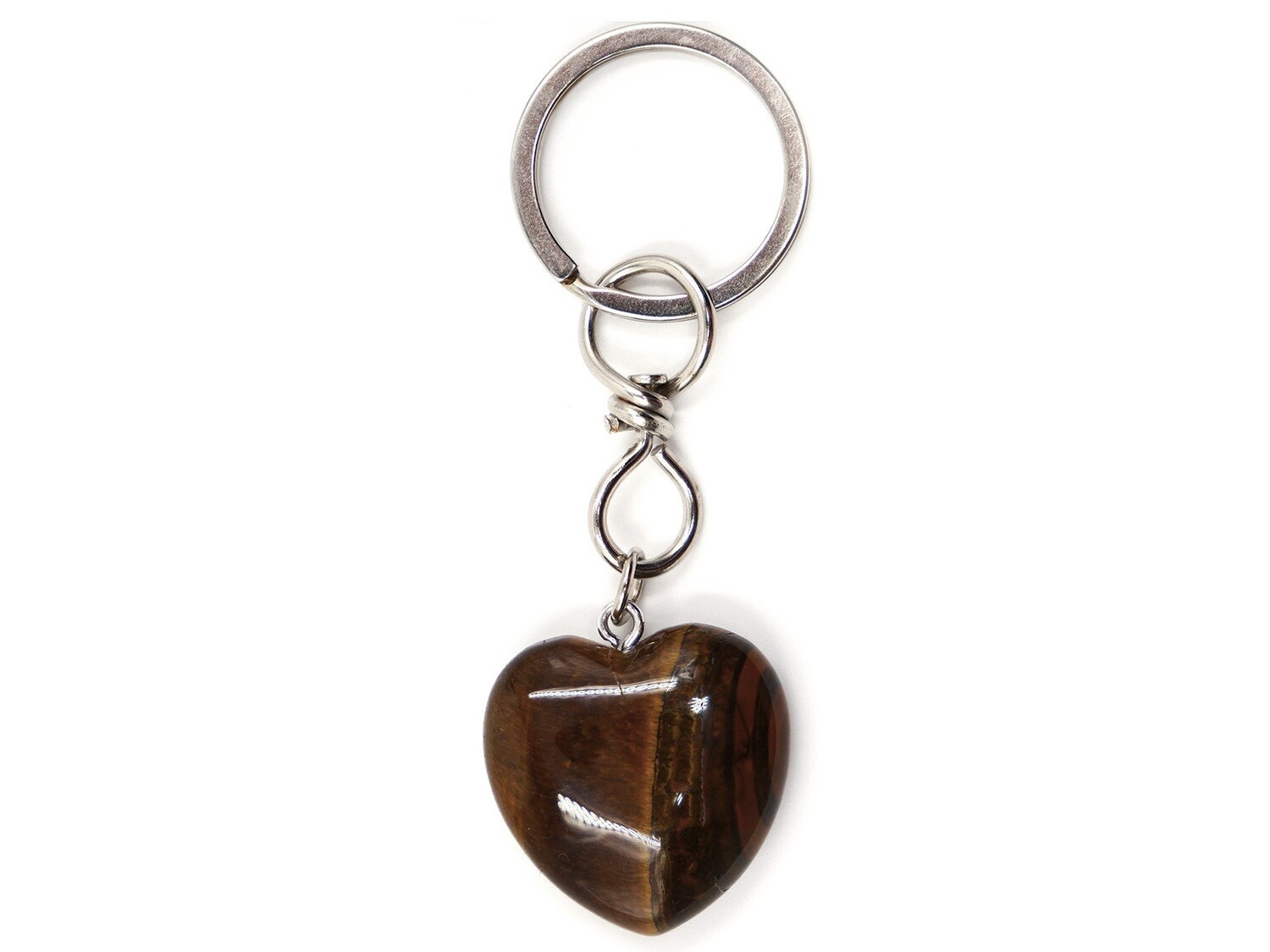 Tiger eye heart key ring