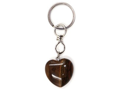Tiger eye heart key ring