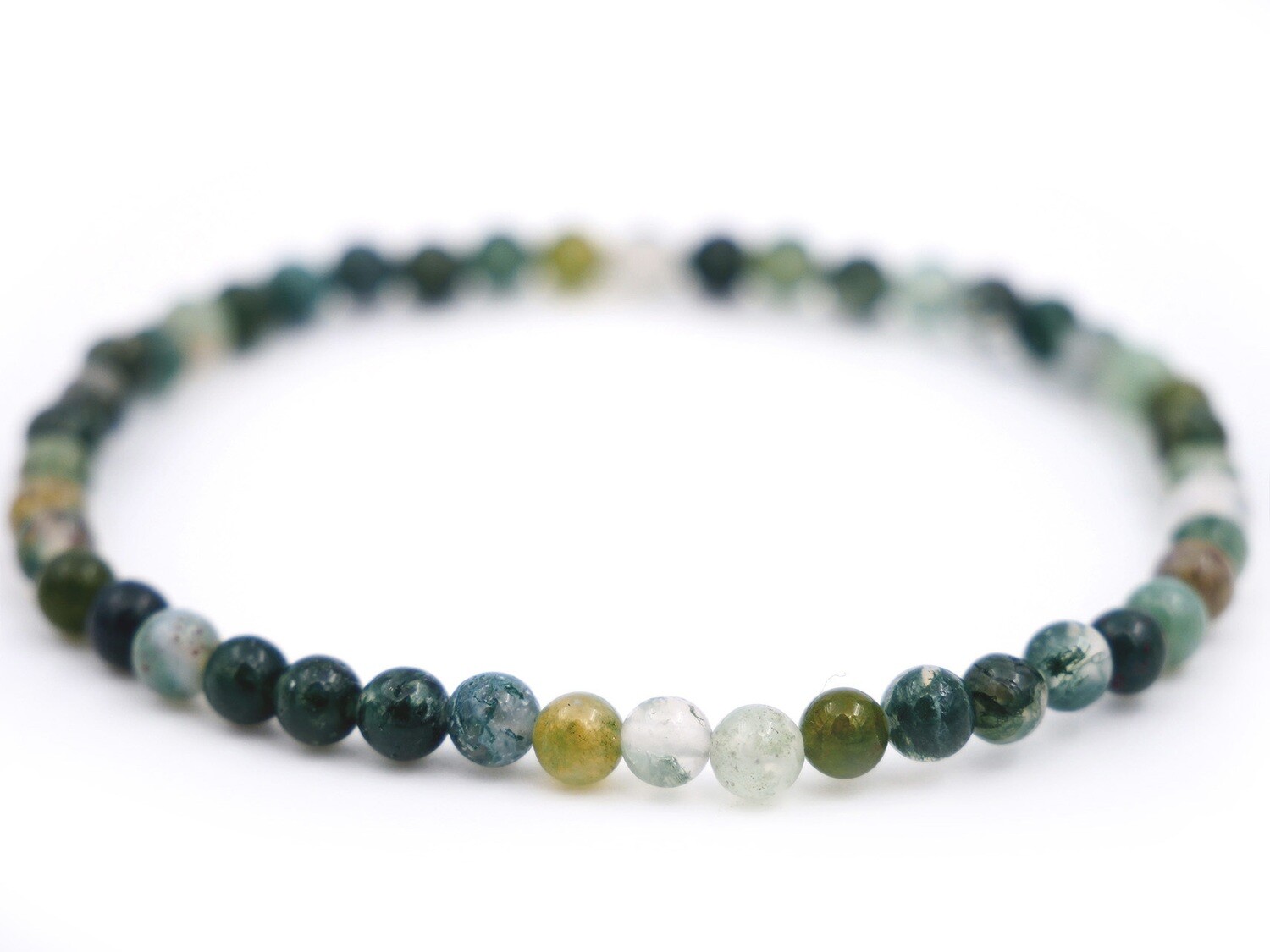 Moss Agate Bracelet - 4mm