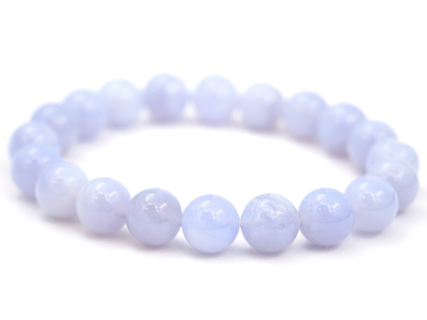 Banded Blue Chalcedony Bracelet - 10mm