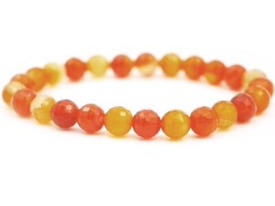 Carnelian Bracelet - 8mm faceted