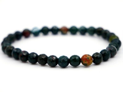Heliotrope (Blood Jasper) Bracelet - 6mm faceted
