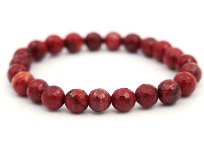 Red Jasper Bracelet - 8mm faceted