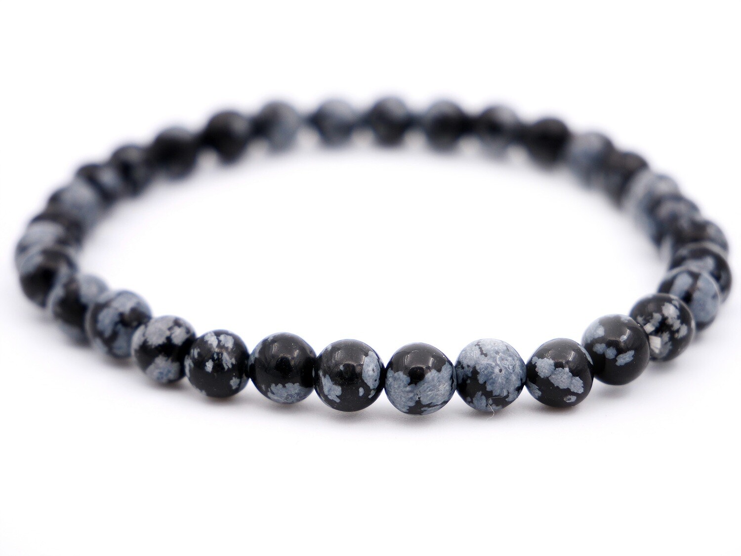 Snowflake Obsidian Bracelet - 6mm