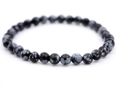 Snowflake Obsidian Bracelet - 6mm