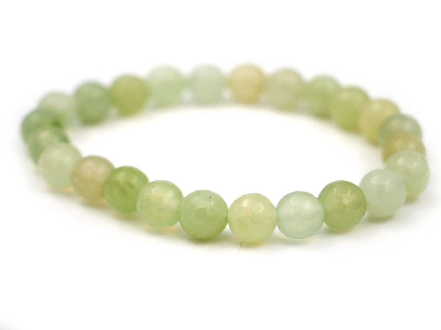 Green Prehnite Bracelet - 8mm faceted