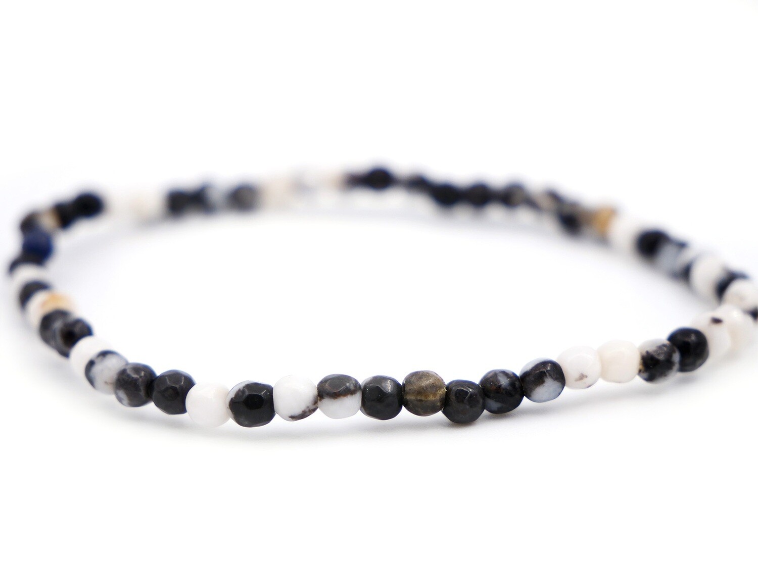 Zebra Marble (Zebra Jasper) Bracelet - 4mm faceted