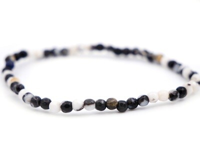 Zebra Marble (Zebra Jasper) Bracelet - 4mm faceted