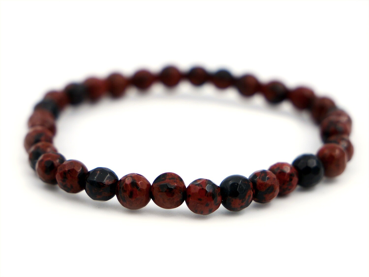 Bracelet en obsidienne acajou (mahogany) - 6mm facetté