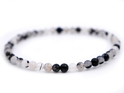 Tourmalinated Quartz Bracelet - 4mm