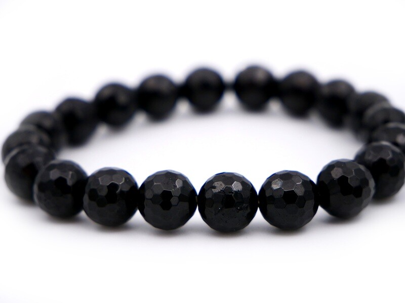 Black Tourmaline Bracelet - 10mm faceted