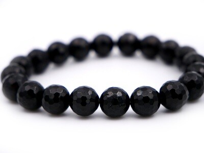 Black Tourmaline Bracelet - 10mm faceted