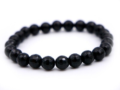 Black Tourmaline Bracelet - 8mm faceted