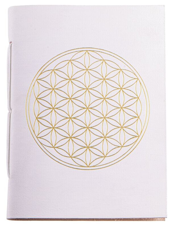Schreibbuch Lebensblume weiß/gold144 Seiten