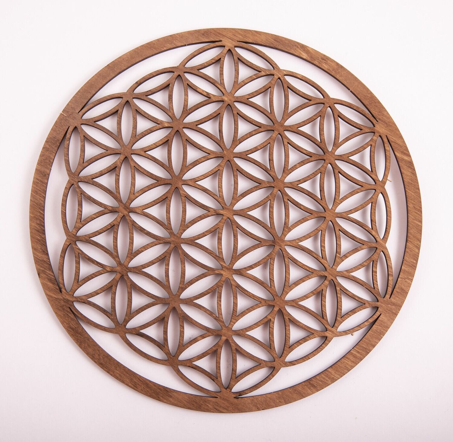 Flower of life 22 cm, dark brown wooden