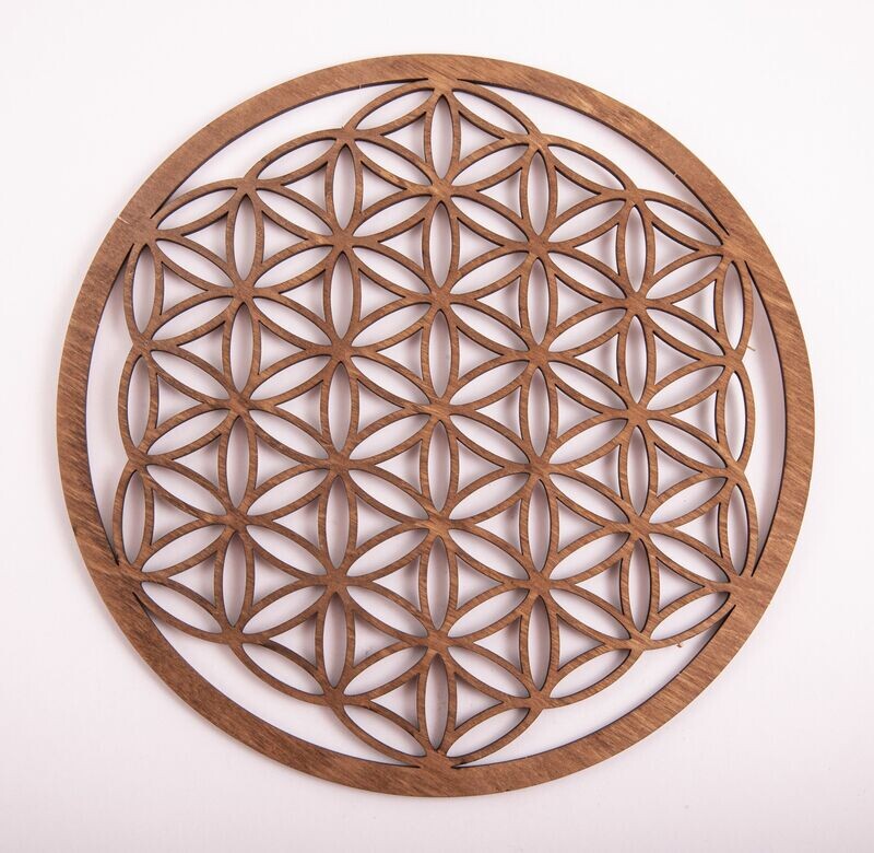 Flower of life 22 cm, dark brown wooden
