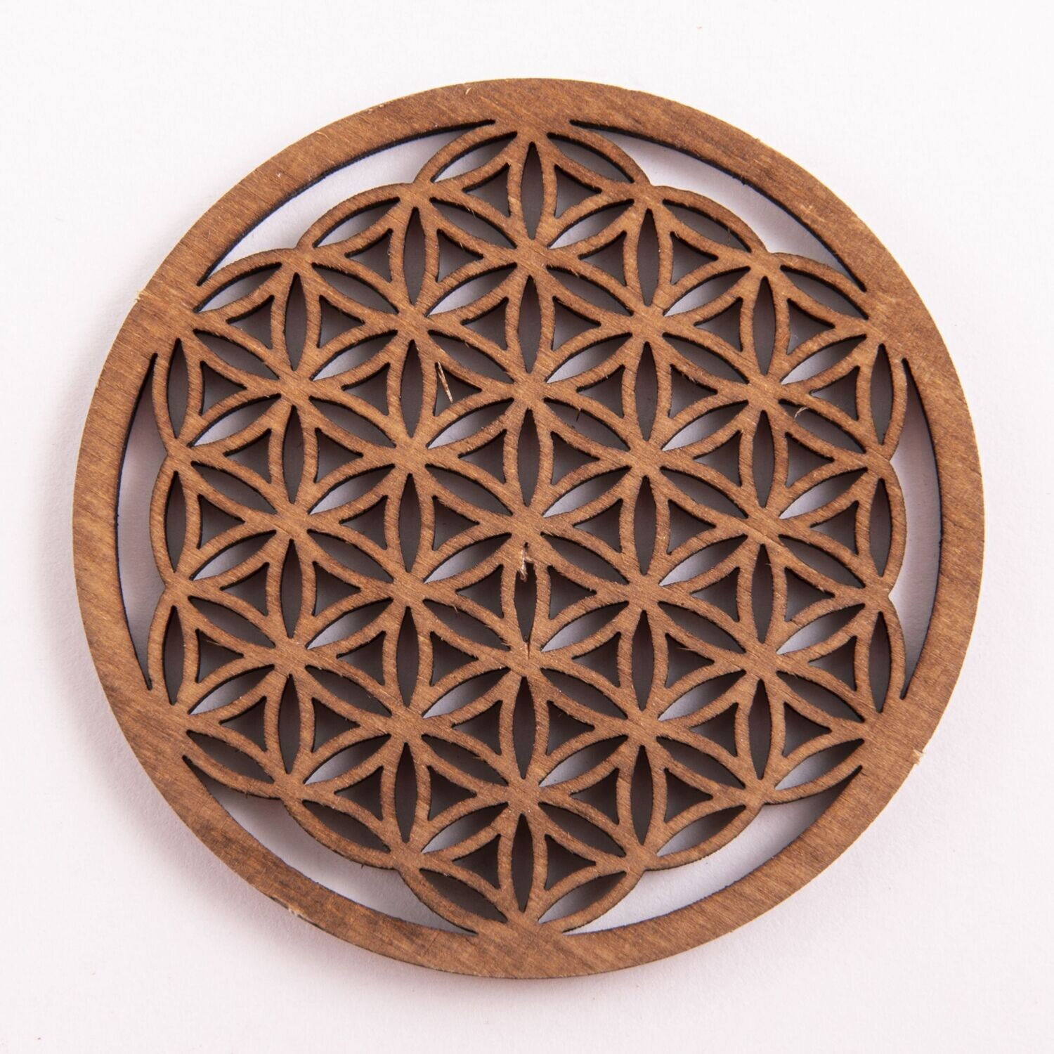 Flower of life 6 cm, dark brown wooden