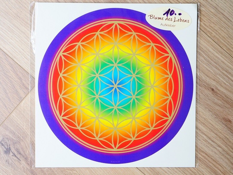 Rainbow Flower of Life Sticker - 20cm