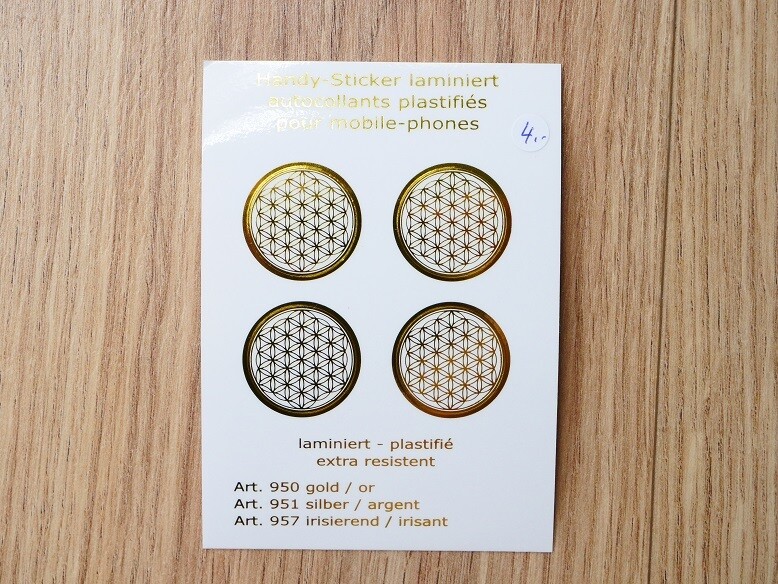Golden Flower of Life Phone Sticker - Pack of 4