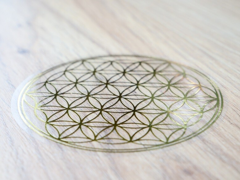 Golden Flower of Life Sticker -  7cm