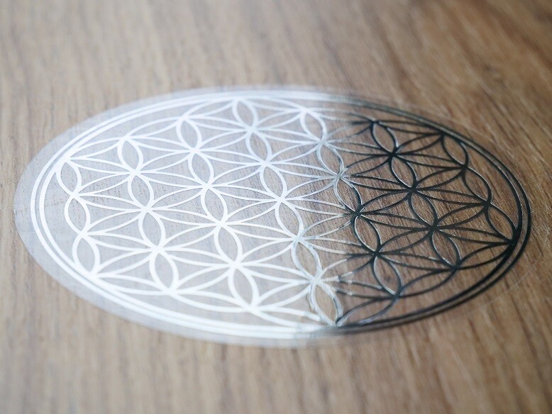 Silver Flower of Life Sticker -  8,5cm