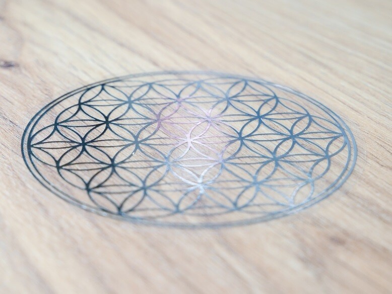 Silver Flower of Life Sticker -  7cm