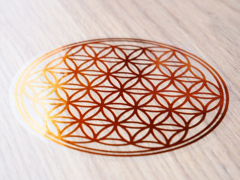Copper Flower of Life Sticker -  8,5cm